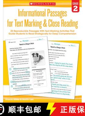 预订 Informational Passages for Text Marking & Close Reading: Grade 2: 20 Reproducible Passages With ... [9780545793780]