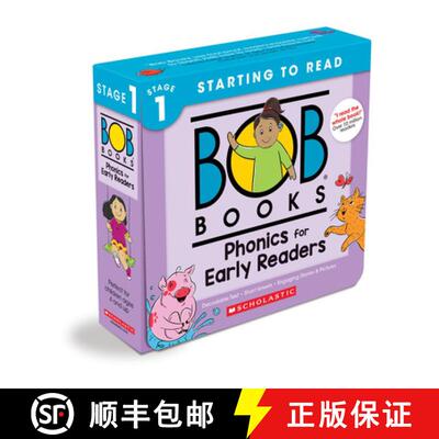 【3-4周达】Bob Books - Phonics for Early Readers Box Set of 12 Paperbacks Decodable Phonics Books, Ag... [9781339023847]
