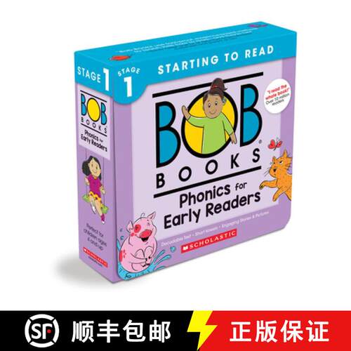 【3-4周达】Bob Books - Phonics for Early Readers Box Set of 12 Paperbacks Decodable Phonics Books, Ag... [9781339023847]