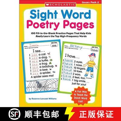 【3-4周达】Sight Word Poetry Pages: 100 Fill-In-The-Blank Practice Pages That Help Kids Really Learn ... [9780439554381]