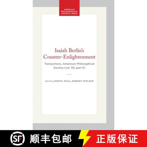 【3-4周达】Isaiah Berlin's Counter-Enlightenment: Transactions, American Philosophical Society (Vol. ... [9780871699350]