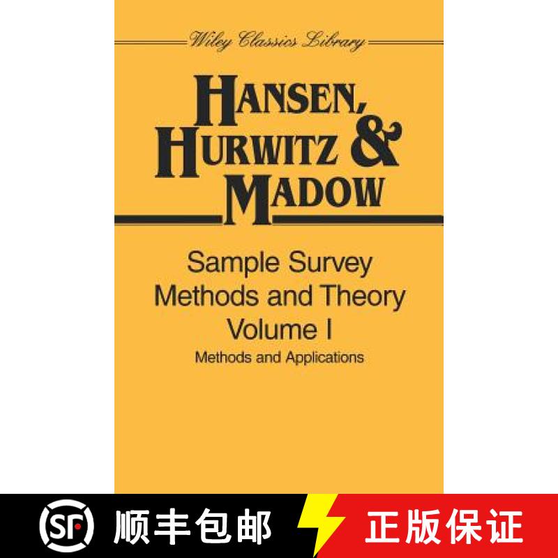 【3-4周达】Sample Survey Methods And Theory, Volume 1, Paper Edition (Wiley Classics Library) [Wiley... [9780471309673]