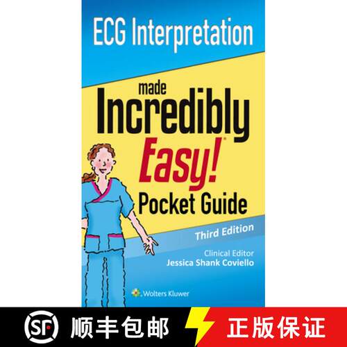 【3-4周达】ECG Interpretation: An Incredibly Easy Pocket Guide (Incredibly Easy! Series®) [9781496352163]