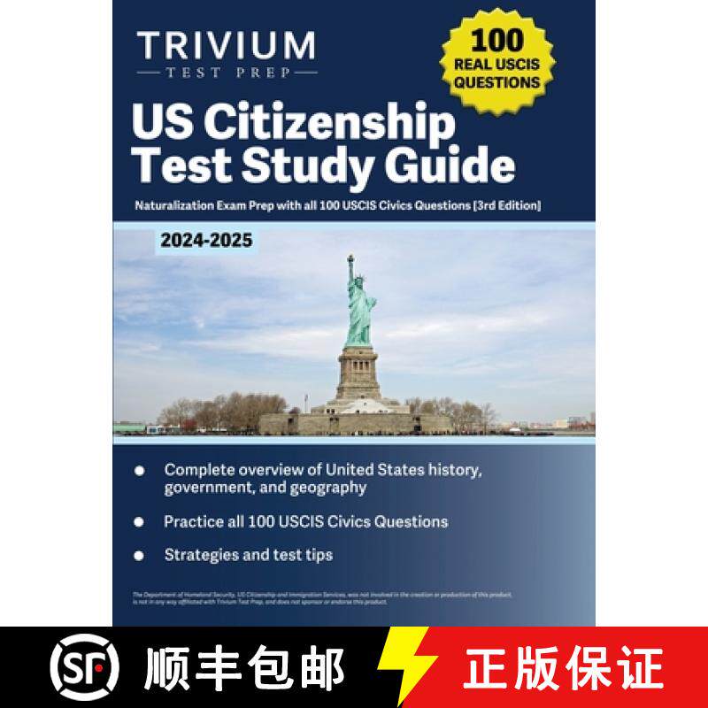 【3-4周达】US Citizenship Test Study Guide 2024-2025: Naturalization Exam Prep with all 100 USCIS Civ... [9781637987100]