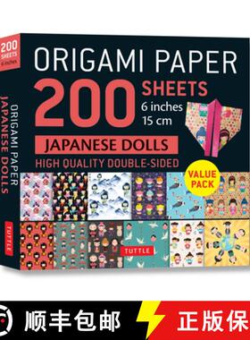 【3-4周达】Origami Paper 200 sheets Japanese Dolls 6 (15 cm): Tuttle Origami Paper: Double Sided Orig... [9780804857130]