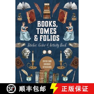【3-4周达】精装 Books, Tomes & Folios Sticker, Color & Activity Book: Over 500 Unique Stickers [9780785848639]