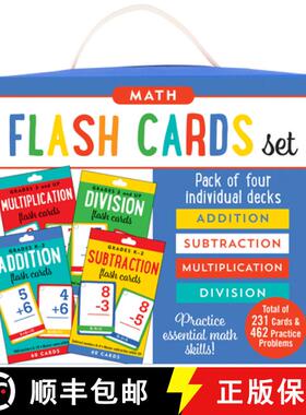 预订 Math Flash Card Set: Addition, Subtraction, Multiplication, and Division Four-Deck Set [9781441336996]