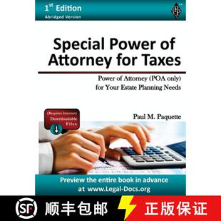 【3-4周达】Special Power of Attorney for Taxes: Fillable Power of Attorney (POA Only) For Your Estate... [9781948389709]