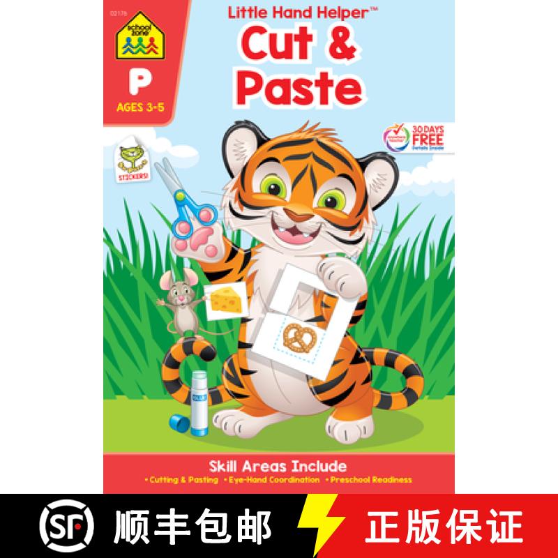【3-4周达】School Zone Cut & Paste Workbook with Stickers [9781601591166]