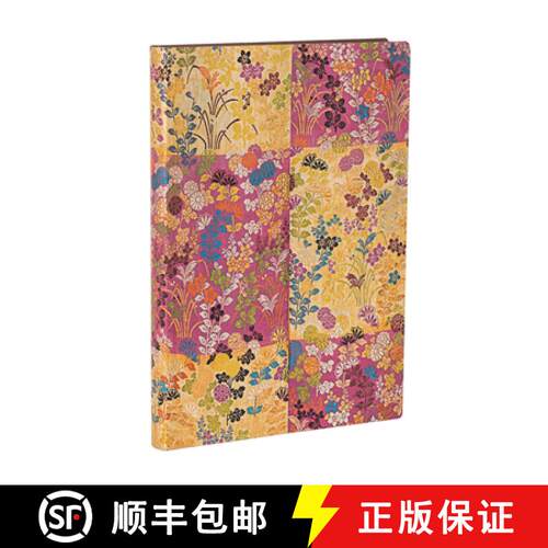 【3-4周达】Paperblanks Kara-Ori Pink Japanese Kimono Softcover Flexi MIDI Unlined Elastic Band 176 Pg... [9781439798188]