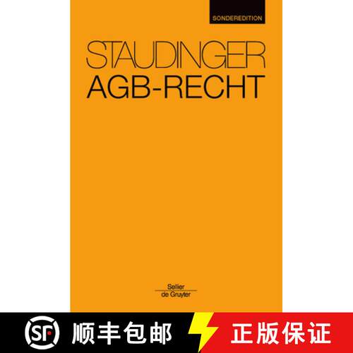 【3-4周达】精装 Agb-Recht : Staudinger Sonderedition [9783805911788]