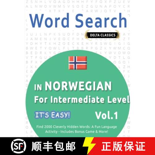 【3-4周达】Word Search in Norwegian for Intermediate Level - It's Easy! Vol.1 - Delta Classics - Find... [9798349006159]