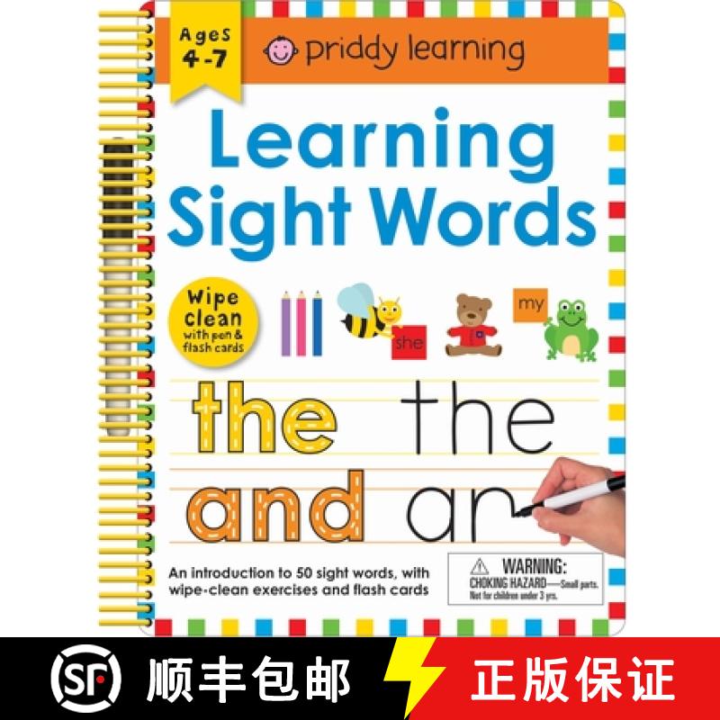 【3-4周达】Wipe Clean: Learning Sight Words: Includes a Wipe-Clean Pen and Flash Cards! [9780312520076]