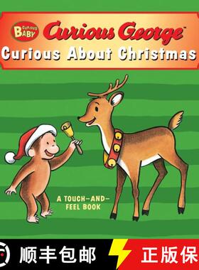 【3-4周达】Curious Baby: Curious about Christmas Touch-And-Feel Board Book: A Christmas Holiday Book ... [9780547588414]