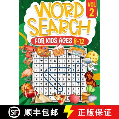【3-4周达】Word Search for Kids Ages 8-12 Volume 2 100 Fun Puzzles Kids Activity Book Search and Find... [9781068682315]
