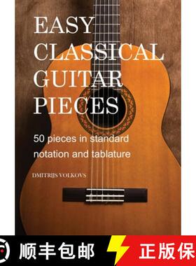 【3-4周达】Easy Classical Guitar pieces Book 1: 50 pieces in standard notation and tablature [9781763713604]