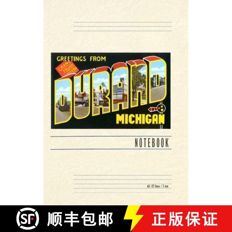 【3-4周达】Vintage Lined Notebook Greetings from Durand [9798385425365]