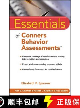 【3-4周达】Essentials Of Conners Behavior Assessments [Wiley心理学] [9780470346334]
