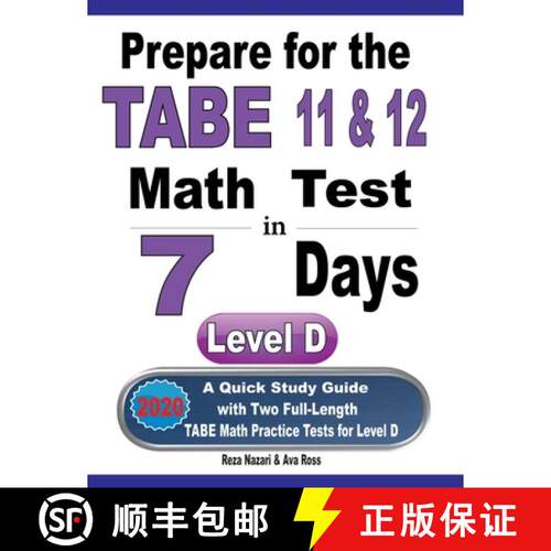 【3-4周达】Prepare for the TABE 11 & 12 Math Test in 7 Days: A Quick Study Guide with Two Full-Length... [9781646124947]