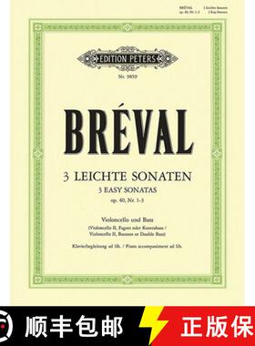 【3-4周达】3 Easy Sonatas for Cello and Bass Instrument (Piano Ad Lib.) Op. 40 Nos. 1-3 [9790014078959]