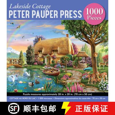 【3-4周达】Lakeside Cottage 1000-Piece Jigsaw Puzzle (Gold Foil Highlights) [9781441348289]