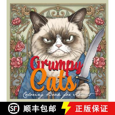 【3-4周达】Grumpy Cats Grayscale Coloring Book for Adults: funny Cats Coloring Book | grumpy cats doi... [9783758492556]