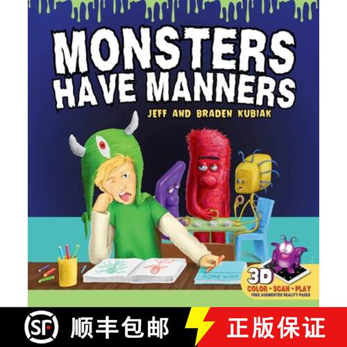 【3-4周达】精装 Monsters Have Manners: An Interactive Augmented Reality SEL Children's Book About Goo... [9781959419105]