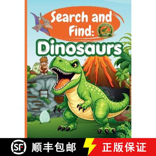 【3-4周达】Search and Find Dinosaurs: Activity Book for Kids Ages 4-10: Hidden Dinosaurs, Fossils, Vo... [9788398140669]