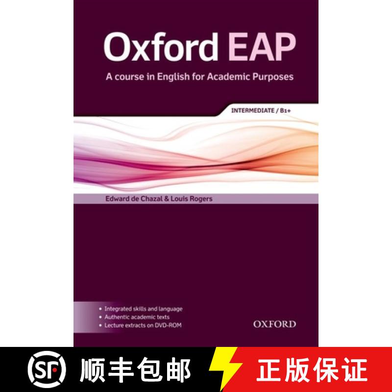 【3-4周达】牛津英语教材 Oxford EAP: Intermediate/B1+: Student's Book and DVD-ROM Pack [9780194002011]