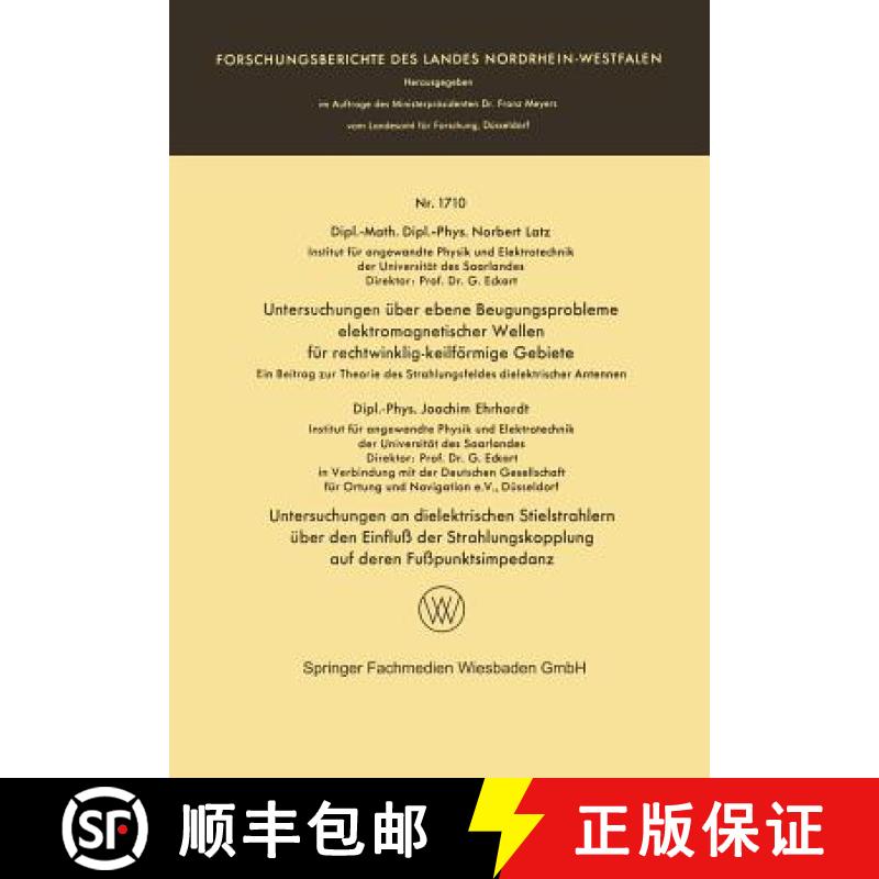 【4周达】Untersuchungen UEber Ebene Beugungsprobleme Elektromagnetischer Wellen Fur Rechtwinklig-Keil... [9783663065692]