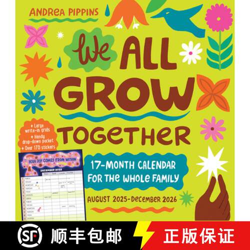 【3-4周达】We All Grow Together 17-Month Wall Calendar 2026 [9781523529872]