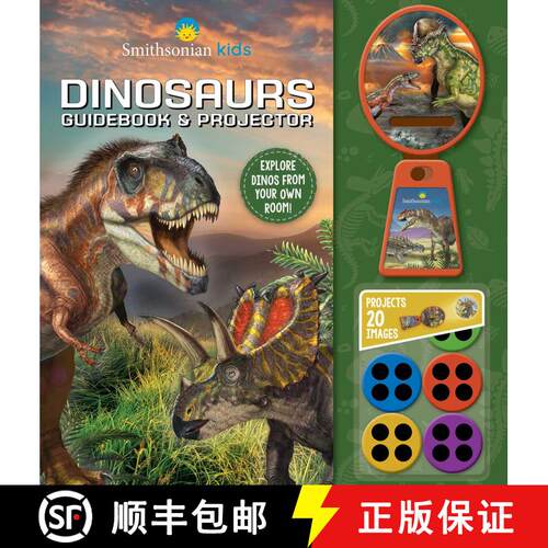 【3-4周达】精装 Smithsonian Kids Dinosaur Guidebook & Projector [9781667204581]