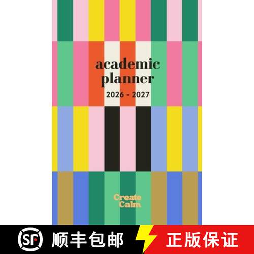 【3-4周达】Colorful Stripes Weekly & Monthly Academic Planner 26-27: Small Paperback Modern Design | ... [9781923730069]