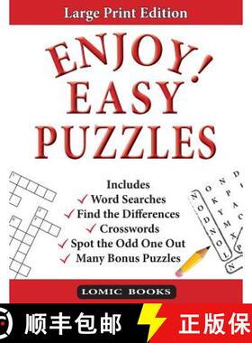 预订 Enjoy! Easy Puzzles: Includes Word Searches, Spot the Odd One Out, Crosswords, Find the Differen... [9780995284234]