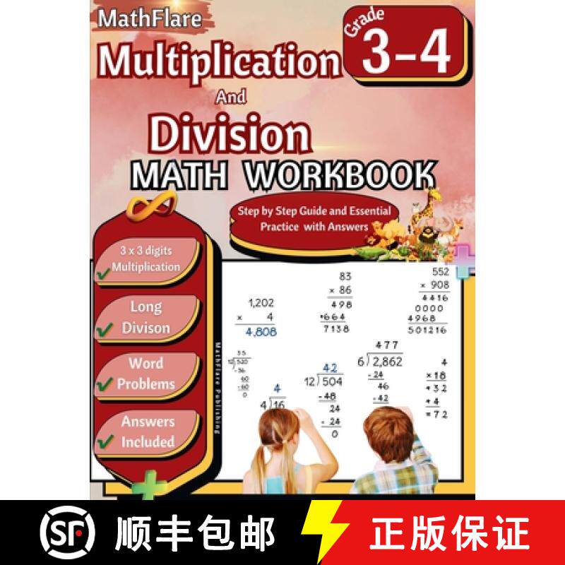 预订 Multiplication and Division Math Workbook 3rd and 4th Grade: Multiplication and Division Word Pr... [9798869372598]
