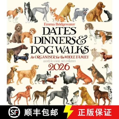 【3-4周达】2026 Emma Bridgewater Dates, Dinners & Dog Walks Wall Planner [9781529828412]