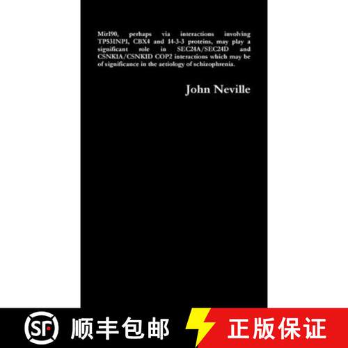 【3-4周达】Mir190, perhaps via interactions involving TP53INP1, CBX4 and 14-3-3 proteins, may play a ... [9780244086053]
