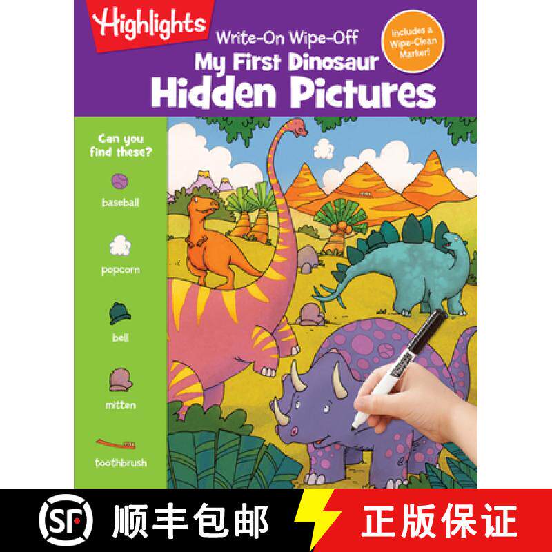 【3-4周达】Write-On Wipe-Off My First Dinosaur Hidden Pictures [9781644724446]