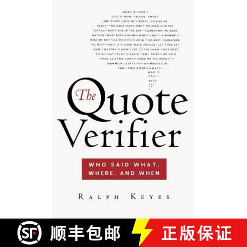 【3-4周达】The Quote Verifier: Who Said What, Where, and When [9780312340049]