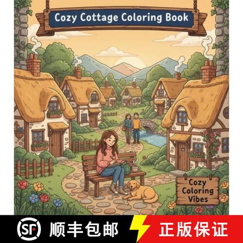 【3-4周达】Cozy Cottage Coloring Book: Daily Relaxation Activities & Easy Bold Line Designs for Stres... [9781965964927]