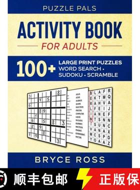【3-4周达】Activity Book For Adults: 100+ Large Font Sudoku, Word Search, and Word Scramble Puzzles [9781990100161]
