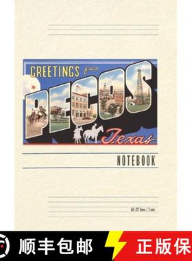 预订 Vintage Lined Notebook Greetings from Pecos, Texas [9798385448500]