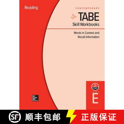 【3-4周达】精装 Tabe Skill Workbooks Level E: Words in Context and Recall Information (10 Copies) [9780076603350]
