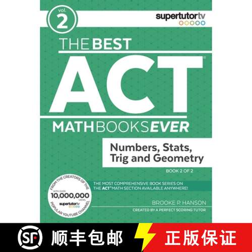 【3-4周达】The Best ACT Math Books Ever, Book 2: Numbers, Stats, Trig and Geometry [9781732232013]