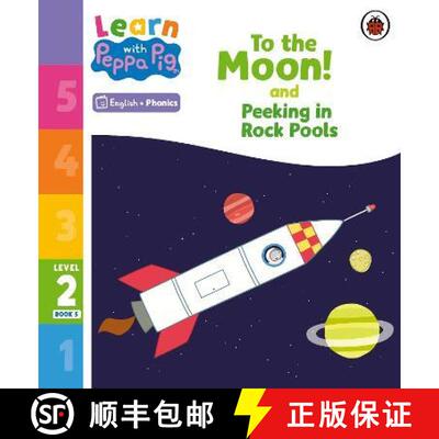 【3-4周达】Learn with Peppa Phonics Level 2 Book 5  To the Moon! and Peeking in Rock Pools (Phonics... [9780241576168]