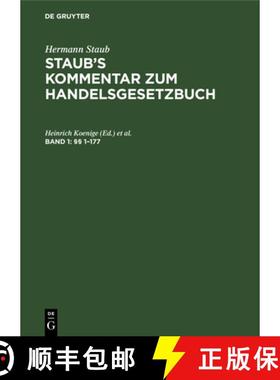 【3-4周达】§§ 1-177: (Zitiermethode: Einleitung Und §§ 1-104: Staub-Bondi, §§ 105-177: Staub-Pi... [9783111075327]
