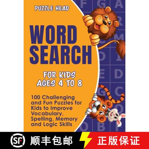 【3-4周达】Word Search for Kids Ages 4 to 8: 100 Challenging and Fun Puzzles for Kids to Improve Voca... [9781989655535]