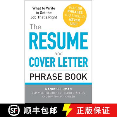 【3-4周达】The Resume and Cover Letter Phrase Book: What to Write to Get the Job That's Right [9781440509810]