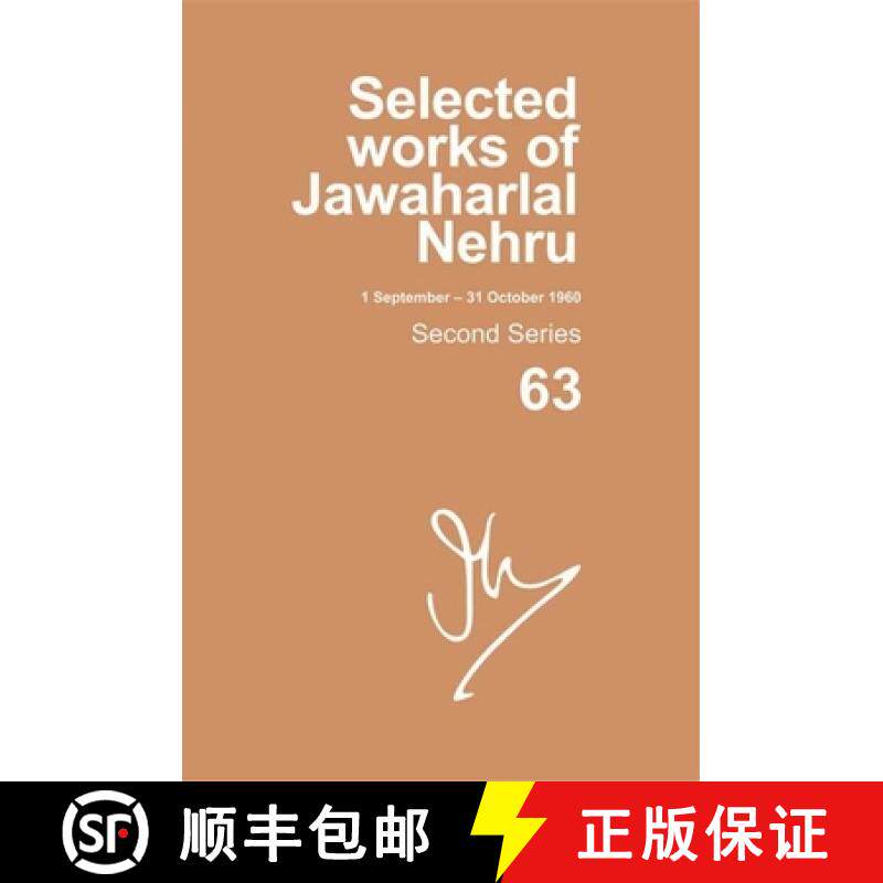 预订 Selected Works of Jawaharlal Nehru (1 Sep-31 Oct 1960): Second Series, Vol. 63 [9780199465903]