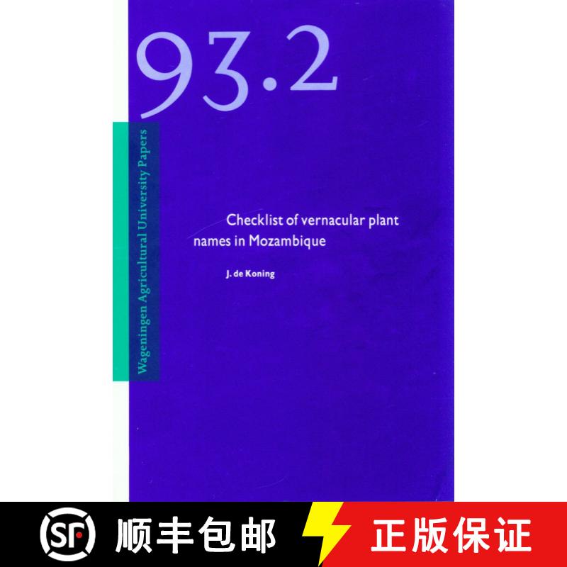 预订 Checklist of Vernacular Plant Names in Mozambique / Registo de Nomes Vernáculos de Plantas em M... [9789067542685]